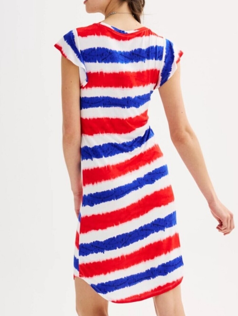 Freshman Red, White & Blue Striped Knit Dress, Size Medium, Stretch, Festive - Picture 11 of 11